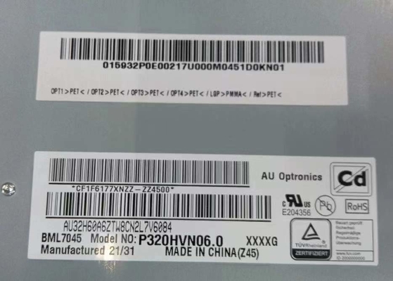 شراء AUO 32INCH لوحة LCD الرقمية P320HVN06.0 1920*1080بيكسل 69PPI 4000 1 نسبة التباين 51P LCM online manufacture
