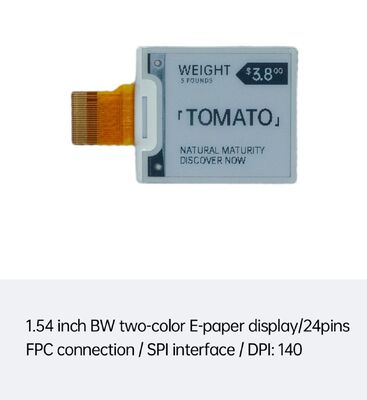 سعر جيد 1شاشة حبر إلكتروني سوداء وبيضاء بقوة 54 بوصة مع واجهة SPI للاسميات الإلكترونية في الرف والمنازل الذكية الانترنت